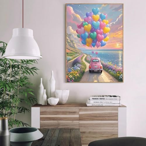 Clendo Balloon Paint by Numbers Kit for Adults, Car Paint by Number for Adults Beginner on Canvas, Ideal Gift Choice for Birthday and Festival, DIY Acrylic Paints for Wall Decor 16x20inch - Image 4