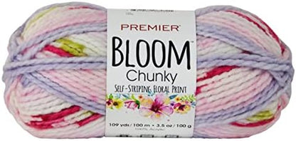 Premier Yarns Bloom Chunky, Hydrangea, Bulky Weight, 3.5 oz, 109 Yards by Premier