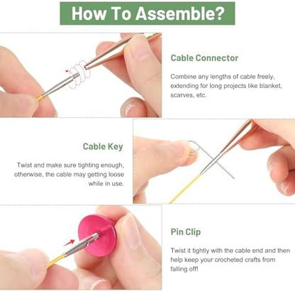 Aeelike 13 Pairs Interchangeable Knitting Circular Needles 3-10.0mm, Green - Image 3