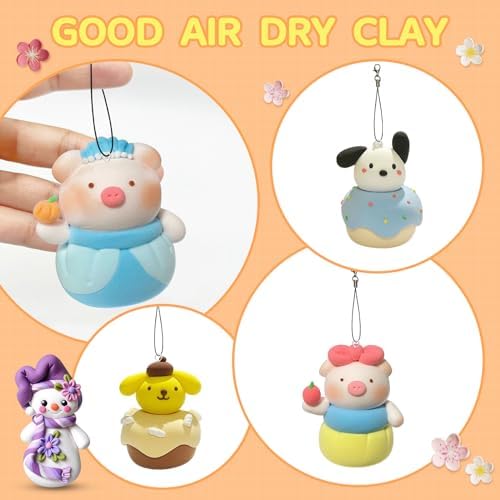 Air Dry Clay, 12 Packs Molding Clay, Foam Clay, Non-Sticky Soft Lightweight Clay for Kids, Age 3-12, Perfect for Arts Crafts, Pink - Image 6