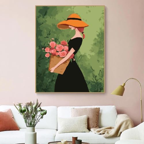ZRIZQ Paint by Numbers Kit for Adults Beginner,Woman Flowers,16x20 - Image 7