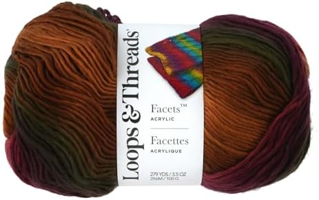 Loops & Threads Facets Yarn - Yarn for Knitting, Crochet, Weaving, and Arts & Crafts - Multi, Acrylic, 3.5 oz - Image 6