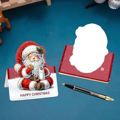 DIY Diamond Art Painting Greeting Card Creative Holiday Blessing 3D Folding Set Stationery Ornament Present Handmade-Santa Claus - Image 6