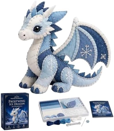 Arctic Winter Guardians DIY Patchwork Kit, Felt Animal Sewing Kit for Beginners, 3D Stuffed Animals Mythical Creature for Adult, Pre-Cut Handmade Craft Kit for Home Decor & Creative Gift (Color10) by Unknown