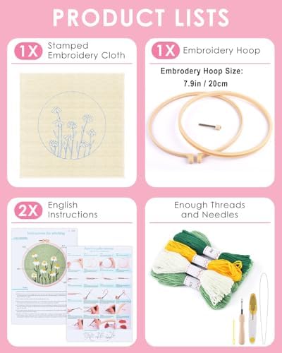 TINDTOP Punch Needle Kit, Daisy Punch Embroidery Kits for Adults - Image 2