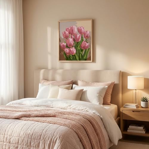 Paint by Numbers Kit for Adults,Tulip DIY Paint by Number With Frame - Image 4