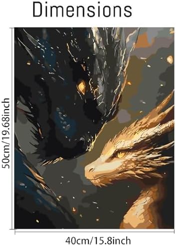 VIGEGU Dragon Paint by Numbers Kit for Adults Beginner,Easy Adult Paint by Number Kits on Canvas DIY Painting for Beginners Art by Numbers for Home Wall Decor 16x20 Inch - Image 4