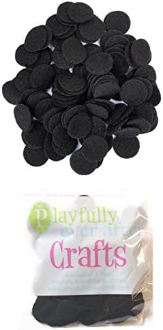 Playfully Ever After Black Craft Felt Circles (1 Inch - 100pc) by PlayfullyEverAfter