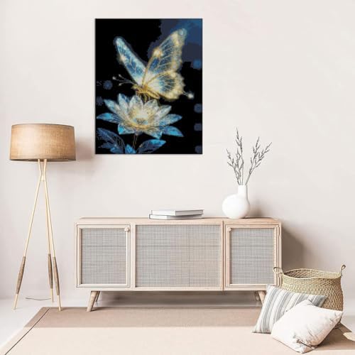 Butterfly Flower Stamped Cross Stitch Kits Flower Cross Stitch Patterns,Dimensions Cross Stitch Kits Embroidery Kit Arts and Crafts for Beginners 15.7x11.8 inch - Image 5