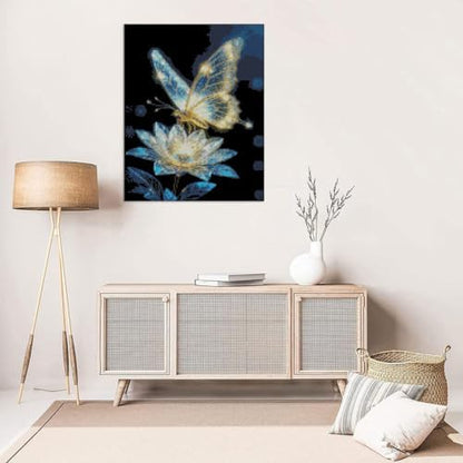 Butterfly Flower Stamped Cross Stitch Kits Flower Cross Stitch Patterns,Dimensions Cross Stitch Kits Embroidery Kit Arts and Crafts for Beginners 15.7x11.8 inch - Image 5