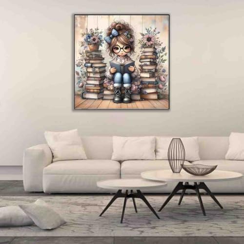 DYAIANGMU Girl Stamped Cross Stitch Kit for Adults 13.7x13.7 inches - Image 3
