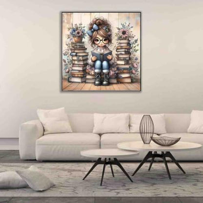 DYAIANGMU Girl Stamped Cross Stitch Kit for Adults 13.7x13.7 inches - Image 3