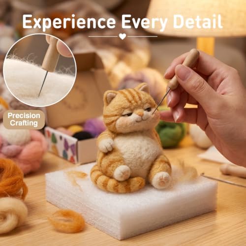 FACE N FACE DIY Needle Felting Kit Cute Beagle Puppy – Needle Felting Starter Kit with Fiber Roving, Needles, Felting Pad & Instructions | Felted Dog Kit for Beginners Adults | DIY Craft Gift - Image 4
