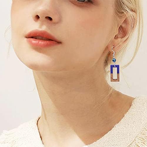 FASHEWELRY 50Pcs Resin Wooden Pendants Mixed Color Rectangle Vintage Resin Wood Statement for DIY Necklace Earring Making - Image 4
