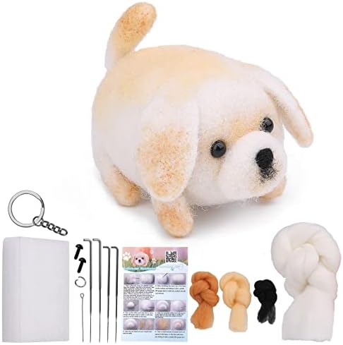 QMNNMA Needle Felting Kit for Beginners, Labrador Wool Felting Kit by Qmnnma