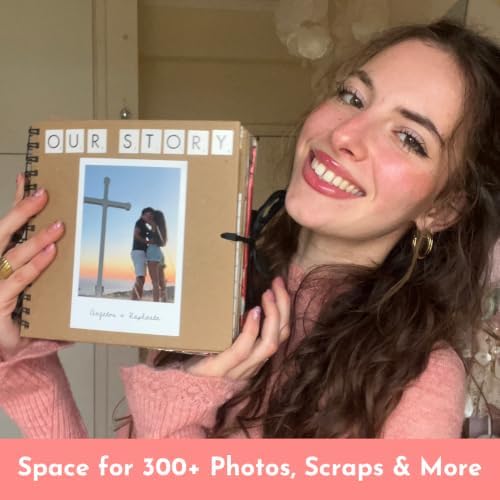 Scrapbook Kit - Large 80 Page Photo Album DIY Scrapbook - Holds 300+ Photos, With Metallic Pens, 200+ Stickers, Glue Pen, Washi Tapes, Backing Paper, Photo Corner Stickers (Starter Kit - 12 x 12 Inch) - Image 4