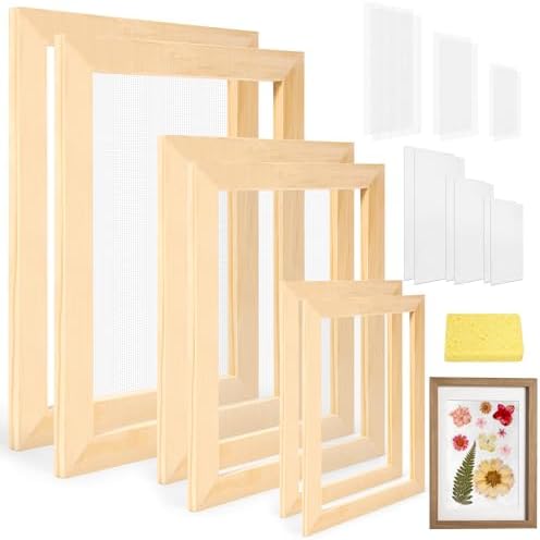Caydo 3 Pieces Paper Making Frame Kit, Papermaking Mould and Deckle with Mesh by Caydo