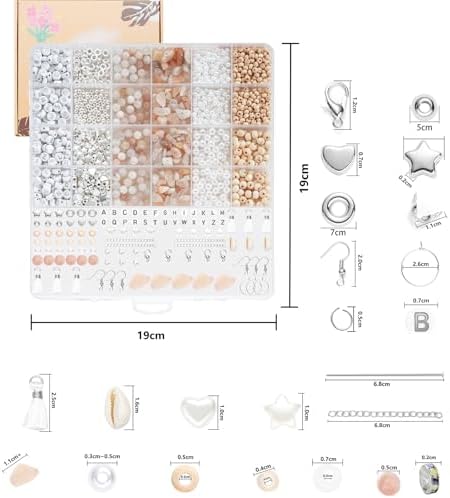 Xyliise Bracelet Making Kit Natürliche Perlen Set for Adults Beads for Bracelets Silver Jewelry Making Supplies DIY Jewelry Necklace Earrings (CZ006-Pink) - Image 3