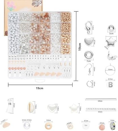 Xyliise Bracelet Making Kit Natürliche Perlen Set for Adults Beads for Bracelets Silver Jewelry Making Supplies DIY Jewelry Necklace Earrings (CZ006-Pink) - Image 3