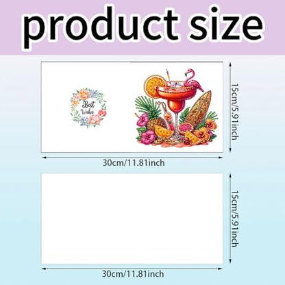 jinglinhh 6pcs Summer Drinks Diamond Art Painting Greeting Cards with Envelopes, DIY Card Making Kits for Adults, Diamond Art Postcards Christmas Cards Craft Gifts - Image 2