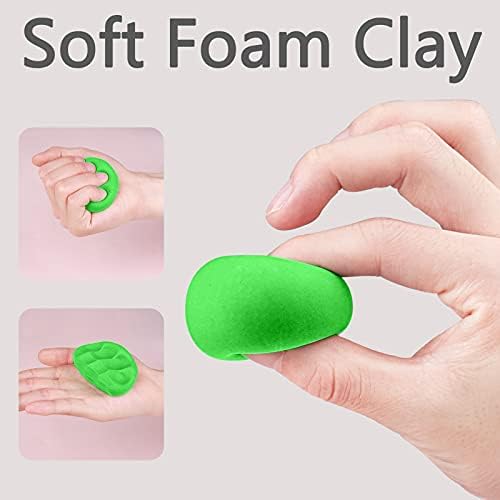 Cutedeer Green Air Dry Clay, 1.1lb Foam Modeling Clay, Soft Squishy Molding for Kids Adults, Arts & Crafts Project Slime Supplies(1.1lb - 1 Pack, Green) - Image 2
