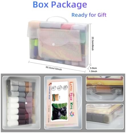 Generic DIY Latch Hook Pillow Kits Cute Elephant and Giraffe Printed Pillowcase Crochet Yarns Hooking Handmade Pillow Cover Cushion for Home Sofa Decoration 17x17inch-4 - Image 4