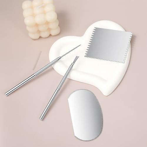 4Pcs Clay Sculpting Tools Set, Stainless Steel Metal Ribs for Pottery - Serrated Rib, Molding Scrapers, Ceramic Needle Tool, Feather Wire Texture Tool, for Ceramics Art Craft Supplies - Image 3