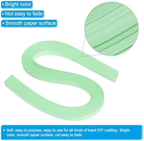 PATIKIL 120pcs Quilling Paper Strips Paper Flowers Quilling Kits 3/8"(10mm) Origami Paper for Adults Beginner Art Craft, 21"(54cm) Light Green - Image 3