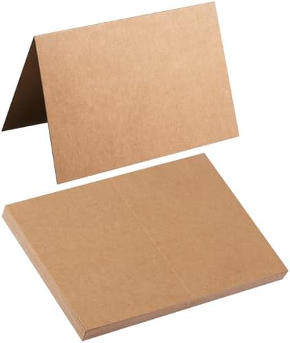 50 Pack Blank Folded Cardstock Cards, Brown, 4x6 by Toperd