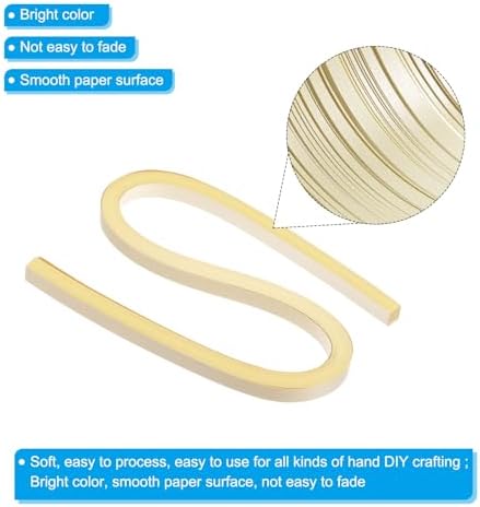PATIKIL 60pcs Metallic Quilling Strips Paper 1cm(3/8") x 54cm Origami Paper Quilling Kits for Adults Beginner Art DIY Craft Christmas, Tan - Image 3