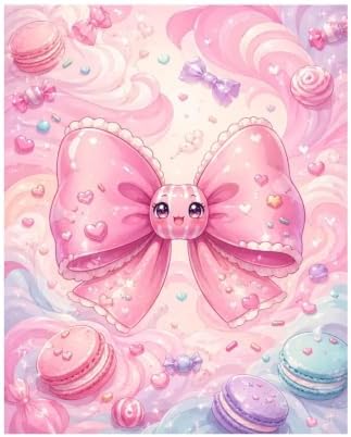Lyngora Paint by Numbers Kit for Adults Beginner Art Decor Pink Candy Bow by Unknown