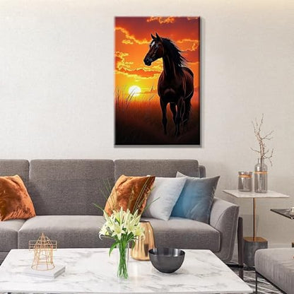 JOOZ Horse Paint by Numbers Kit for Adults with Frame Sunset Paint by Number with Easel Adult Paint by Number Kits Framed Canvas Oil Painting Kits for Home Wall Decor 8x12 Inch - Image 5