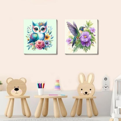 Canrichshop 4 Pack Framed Paint by Numbers Kit for Adults Beginner & Ages Over 12,Animals Paint by Number Kits, DIY Number Painting for Adults Flowers for Decor Present 8X 8 inch - Image 4