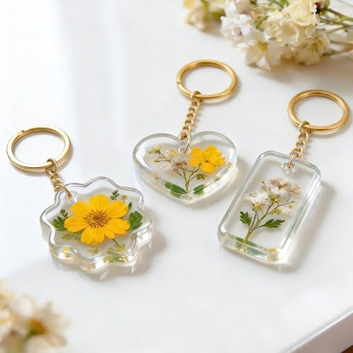 RESIN GO 64Pcs Rounded Edge Resin Jewelry Molds, 4 Styles Keychain Resin Molds Silicone with Hole, Arc Edge Pendant Silicone Molds for Epoxy Resin Jewelry, Earring, Necklace, Keychain Making Kit - Image 7