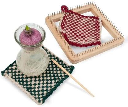 FOSA Wooden Knitting, Hand Craft, Knitting Board Tool, for DIY Weaving Beginners Adults and Children (30 * 30cm) by fosa