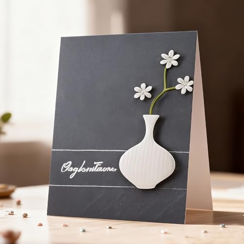 Lapoo Flowers Cutting Die for Scrapbooking - Durable Metal Cutting Die for DIY Scrapbook Photo Album Decorative Paper Card, Metal Card Making Supplies (White Flowers in The Vase 2.4 x 2.2 in) - Image 3