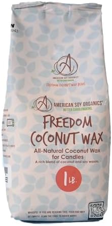 American Soy Organics Freedom Coconut Soy Wax Beads, Candle Wax, 1 lb by AmericanSoyOrganics