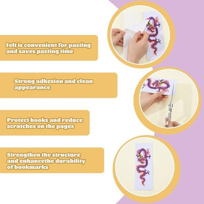 ORIGACH 6 Pcs Cross Stitch Bookmark Kit for Beginner Dragon Pattern Stamped Embroidery Stitch Kits for Starter DIY Bookmarks Printed Cross Stitch Kits with 13 Colors Embroidery Floss - Image 4