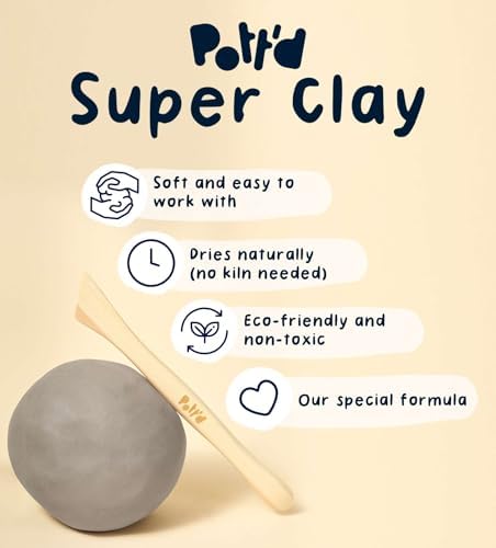 Pott'd Mini Pottery Kits | Air Dry Clay Pottery Kit for Adults | Includes Paints, Brushes, and Potters Tools | Free Online Step-by-Step Tutorial | Perfect for Beginners | Bring The Studio to Your Home - Image 5