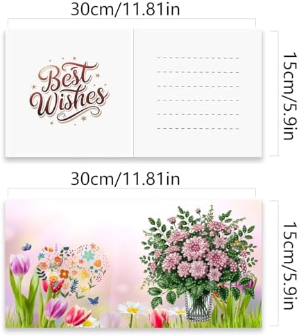 Diamond Painting Greeting Cards 12 Pack Vase Design DIY 5D Diamond Art Kits with Irregular Rhinestones and Envelopes Handmade Craft for Adults Holiday Gifts - Image 5
