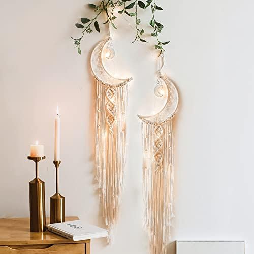 JeogYong Macrame Kit, DIY Moon Dream Catcher Macrame Kits for Kids & Adults Beginners, Includes Metal Hoop Rings Macrame Cord or More Craft Supplies and Materials for Bohemian Wall Decor Dreamcatcher - Image 6