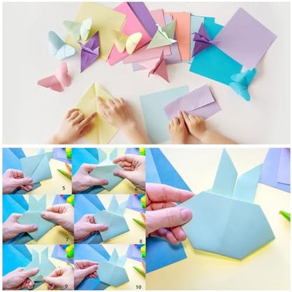 MECCANIXITY 75 Sheet Origami Paper Double Sided 6x6" Pink - Image 5