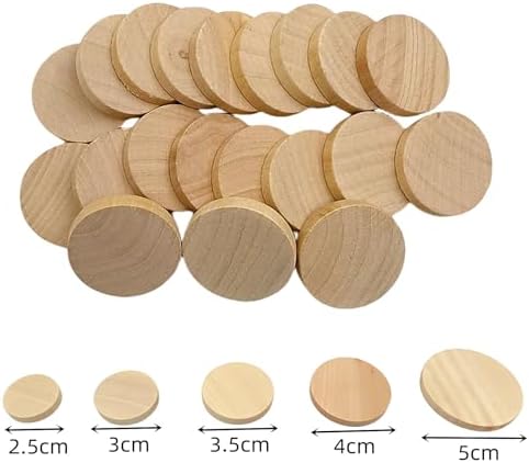 100PCS Natural Wood Slices 1.6 inch Blank Round Wooden Discs Unfinished Wood Circles Blank Wooden Ornaments for DIY Crafts - Image 6