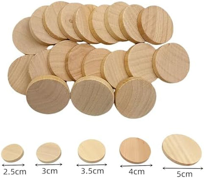 100PCS Natural Wood Slices 1.4 inch Blank Round Wooden Discs Unfinished Wood Circles Blank Wooden Ornaments for DIY Crafts - Image 6