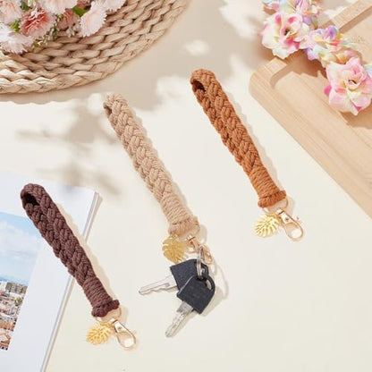 FREEBLOSS 6 Set Macrame Keychain Lanyard Kit DIY Macrame Palm Leaf Keychain Kit with Instruction Macrame Wristlet Macrame Hanging Decor DIY Macrame Kit for Beginners - Image 7