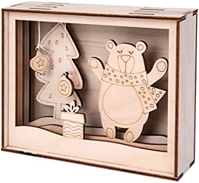 Rayher Holzbau 46599505 3D Winter Bear Motif Frame FSC Mix Credit Natural 15.5 x 12.5 cm Depth 3.8 cm 12-Piece for Crafts and Painting 1 Set - Image 4