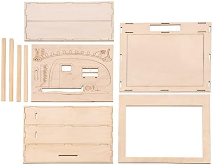 Do-it-Yourself 3D Frame Decoration Kit - Caravan - Wood - 24 cm - Image 2