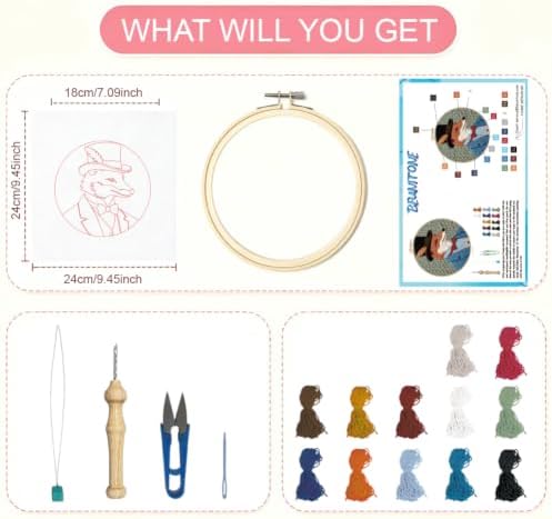 BEUNITONE Retro Jazz Fox Punch Needle Kits for Adults Beginner - Image 2
