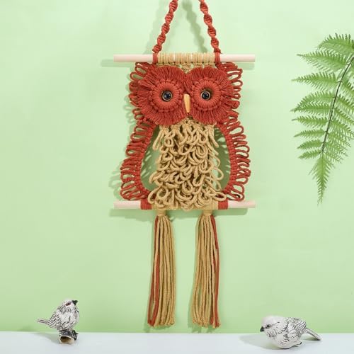 ACRNIGHEET Large Owl Macrame Kit for Adults Beginners Owl Macrame Wall Hanging Supplies Decor Boho DIY Crafts Kits for Adults Includes Instruction with Video Home Decor - Image 5