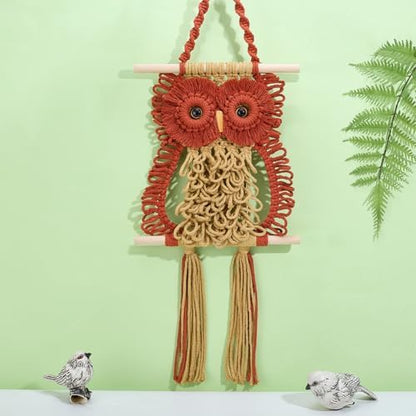 ACRNIGHEET Large Owl Macrame Kit for Adults Beginners Owl Macrame Wall Hanging Supplies Decor Boho DIY Crafts Kits for Adults Includes Instruction with Video Home Decor - Image 5